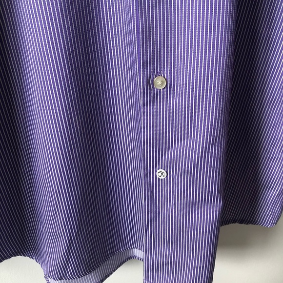 Robert Graham Purple White Striped Dress Shirt 43 / 17 - Picture 4 of 10
